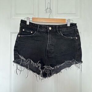 Zara Distressed Black Jean Shorts